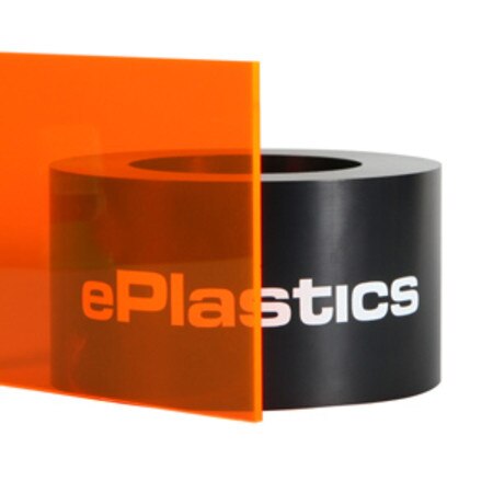 .125" x 24" x 96" 9096 Fluorescent Orange Plexiglass Acrylic Sheet