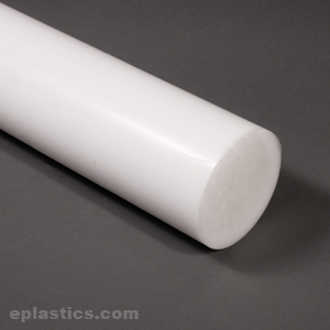 Acetal Round Rod Meets ASTM D6100 Opaque White 1-1/4 Diameter 1 Length 