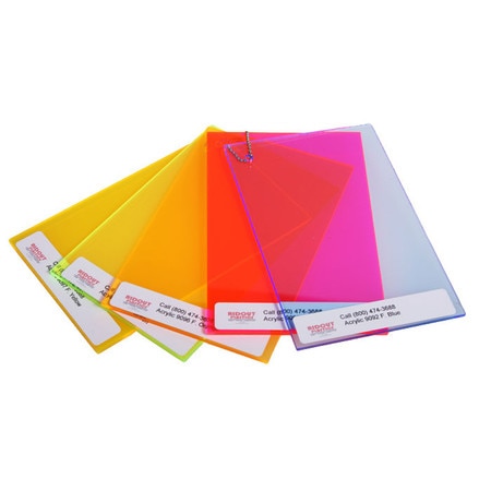 colored plexiglass sign colors fluorescent plastic samples